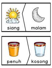 Opposites In Bahasa Indonesia Indonesian Lawan Kata Set Of 48 Words Lembar Kerja Pendidikan Dasar Tema Kelas