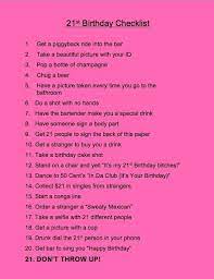 Things To Do On Your Birthday Women Fitness Magazine 21st Birthday Checklist 21st Birthday Sign 21st Birthday List