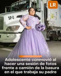 ❤️🙌¡No se avergüenza! Adolescente conmovió al hacer una sesión de fotos  frente a camión de la basura en el que trabaja su padre Una joven mexicana  identificada como Yukari conmovió a las