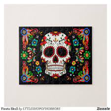 Check out our sugar skull puzzle selection for the very best in unique or custom, handmade pieces from our jigsaw puzzles shops. Fiesta Skull Jigsaw Puzzle Zazzle Com Sugar Skull Design Jigsaw Puzzles Skull