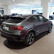 new audi q3 sportback here in daytona grey with black optic zwart wit zwart wit