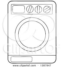 Get ready for some coloring fun with free coloring pages. Clipart Of A Cartoon Black And White Lineart Laundry Washing Machine Royalty Free Vector Illustration By Visekart 1387847