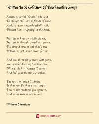 Written In A Collection Of Bacchanalian Songs Poem By William Shenstone