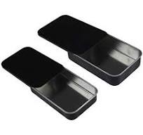 24-Pack Slide Top Rectangular Metal Tin Containers for Candies Jewelry  Crafts Pills Lip Balm Storage Survival Kit, Mixed Sizes (Black)