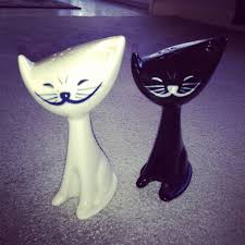 Black And White Cat Salt And Pepper Shakers Vintage Eames Black And White Cat Salt And Pepper Shakers Mid Century Atomic Vintage Eames Vintage Cat Vintage