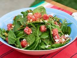 Baby Spinach And Watermelon Salad With Feta And Pistachios Recipe Watermelon And Feta Watermelon Salad Side Dish Recipes Easy
