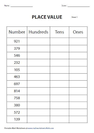 Place Value Charts Hundreds Practice Worksheets First Grade Math Worksheets 2nd Grade Math Worksheets 3rd Grade Math Worksheets