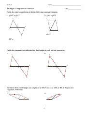 Live worksheets > english > math > triangles > congruent and similar triangles notes. Triangle Congruence Practice Pdf Math 2 Name Triangle Congruence Practice Date Finish The Congruence Statement For The Following Congruent Triangles 1 Course Hero