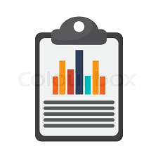 Flat Design Graph Chart On Clipboard Stock Vector