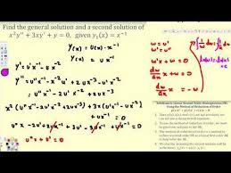 Reduction Of Order Linear Second Order Homogeneous Differential Equati Differential Equations Linear Differential Equation Equations