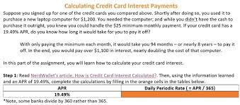 It's typically calculated in one of two ways: Calculating Credit Card Interest Payments Suppose You Chegg Com