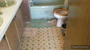 To replace a bathroom floor in a mobile home. New Video 1971 Mobile Home Bathroom Floor Repair Youtube