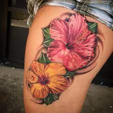 Hibiscus Flower Tattoo Flower Thigh Tattoos Hibiscus Tattoo Hibiscus Flower Tattoos