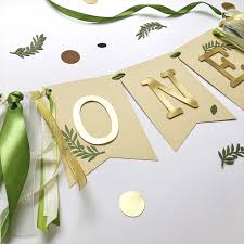 One Boy High Chair Banner Greenery Birthday Decorations Green Etsy 1st Birthday Banners 1st Boy Birthday Birthday Banner