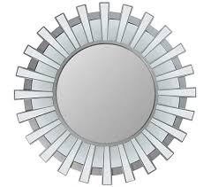 The circular shape takes the mirror from functional to decorative, with a host of frame options, from sleek and chic to vintage and brassy. Northlight Sunburst Silver Decorative Round Wall Mirror Qvc Com