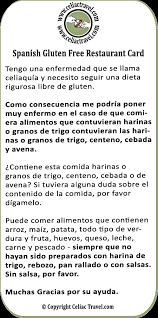 Spanish Gluten Free Restaurant Card- This Site Has Many Languages Gluten Free Restaurants Gluten Free Eating Gluten Free Travel