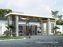 Konsep taman dengan beton cor yang dituangkan pada. Desain Gerbang Perumahan Minimalis Rhdesainrumah