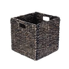 See the full collection online and in store. Hastings Home 12 Inch Square Handmade Wicker Storage Bin Foldable Baskets Made Of Water Hyacinth In Black Set Of 2 Black 996857foq Best Buy