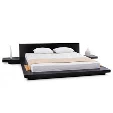 Free delivery, arrives within 2 weeks on avg. King Modern Platform Bed With Headboard And 2 Nightstand In Ash Black Fastfurnishings Com