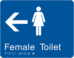 Toilet signs in many languages. Female Toilet Left Arrow Braille And Tactile Signs