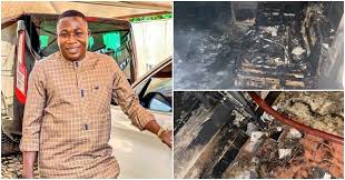 I dey inside house wen dem attack around 1:30am exclusive: Sunday Igboho Blames Suspected Arsonists For Fire At His Residence