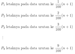 Rumus persentil, kuartil dan desil untuk data tunggal merupakan tiga rumus yang berbeda. Ukuran Lokasi Persentil