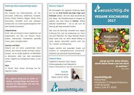 Wir klären, wie gesund vegane ernährung ist. Flyer Kochkurs2017 Vegan