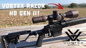 New 56mm objective gives the scope a very robust look and feel. The Vortex Razor Hd Gen Ii 4 5 27x56 Snapshot Youtube