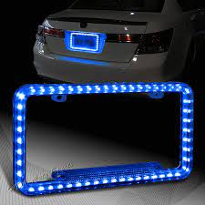 Universal 12v 54 Blue Led Lighting Acrylic Plastic License Plate Cover Frame Car Accessories Girly Car Accessories Girly Car