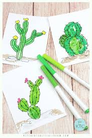 How to draw cactus easy and cute. Fingerprint Cactus Make Your Own Cactus Drawing The Kitchen Table Classroom
