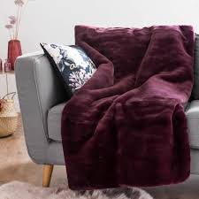 Plaid Tricote Prune 150x180 Cortina Maisons Du Monde