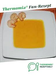 Exotische Kurbissuppe Mit Kokosmilch Und Marinierten Garnelen Rezept Kurbissuppe Kokosmilch Garnelen Marinieren Kurbissuppe