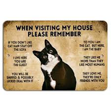 Las mejores ofertas en Gatos rectangular de metal Placas Y Letreros  Decoración para el Hogar