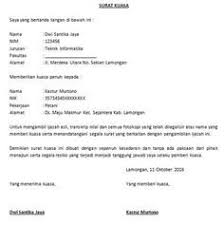 Contoh Surat Kuasa Pengambilan Ijazah Surat Kuasa Surat