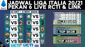 Berita liga italia terkini, rumor transfer, jadwal, skor akhir. Jadwal Liga Italia Live Rcti 2020 Pekan 6 Top Skor Top Assist Klasemen Serie A Terbaru Youtube