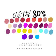 80s Inspired Color Palette Procreate App Swatches Etsy Neon Colour Palette Retro Color Palette Color Palette