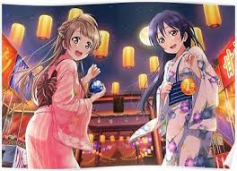 Love Live School Idol Project Summer Festival Poster By Star Sighs In 2020 Japanese Festival Anime Kimono Anime