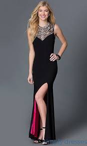 Long Black Betsy And Adam Beaded Prom Gown Prom Dresses Evening Dresses Long Sleeveless Long Dress