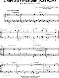 A Dream Is A Wish Your Heart Makes From Cinderella 1950 Sheet Music Piano Solo In C Major Download Print Sheet Music Music Piano Music