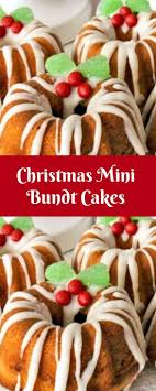 This recipe is easy and fast. Christmas Mini Bundt Cakes Christmas Cakes Mini Bundt Cakes Delicious Christmas Desserts Easy Christmas Cake Recipe