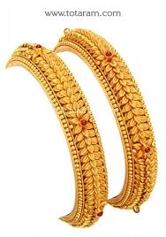 22k gold bangles set of 2 1 pair temple jewellery totaram jewelers buy indian g gold jewellery design necklaces gold bangles design gold jewelry indian 22k gold bangles set of 2 1 pair