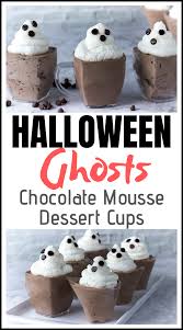Dlux Mini Dessert Cups Halloween Ghosts Chocolate Mousse Recipe Mini Dessert Recipes Desserts Mini Dessert Cups