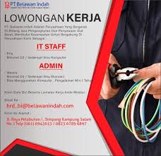 Saat ini pt tri adi bersama membuka lowongan kerja. Loker D3 S1 Terbaru Pt Belawan Indah Medan Januari 2021 Lowongan Kerja Medan Terbaru Tahun 2021