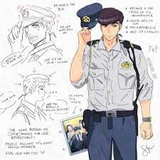 Fanart Officer Higashikata Reporting For Duty Following In His Grandfathers Footsteps Https Ift Tt 2bvszuk Jojo Bizzare Adventure Jojo Memes Jojo Bizarre