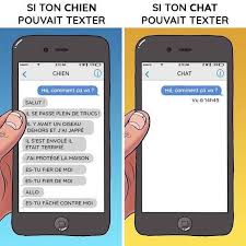 Chien Et Chat Texto Sms Humour Chiens Chien Chat