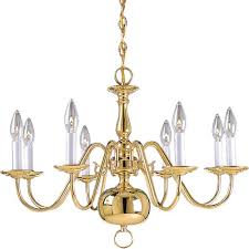 Progress Lighting Americana Collection 8 Light Polished Brass Chandelier P4357 10 The Home Depot