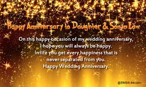 Happy Anniversary To Daughter And Son In Law Sms4like