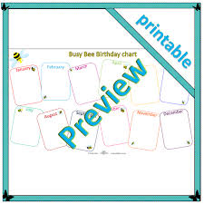 Busy Bee Birthday Chart