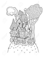 Coloring pictures and writing activities interactive online symbols of the united states color book pages for kids: Black And White House Coloring Page Royalty Free Cliparts Vectors And Stock Illustration Image 127027813