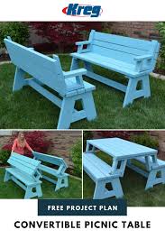 Build A Convertible Picnic Table And Bench Picnic Table Folding Picnic Table Diy Picnic Table